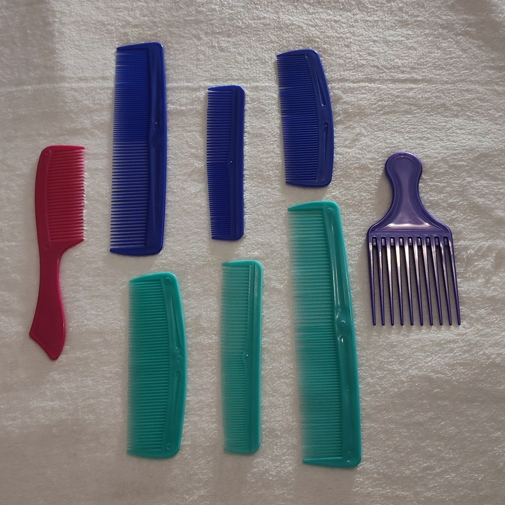 NEW! Set Of 8 Colorful Hair Comb Set